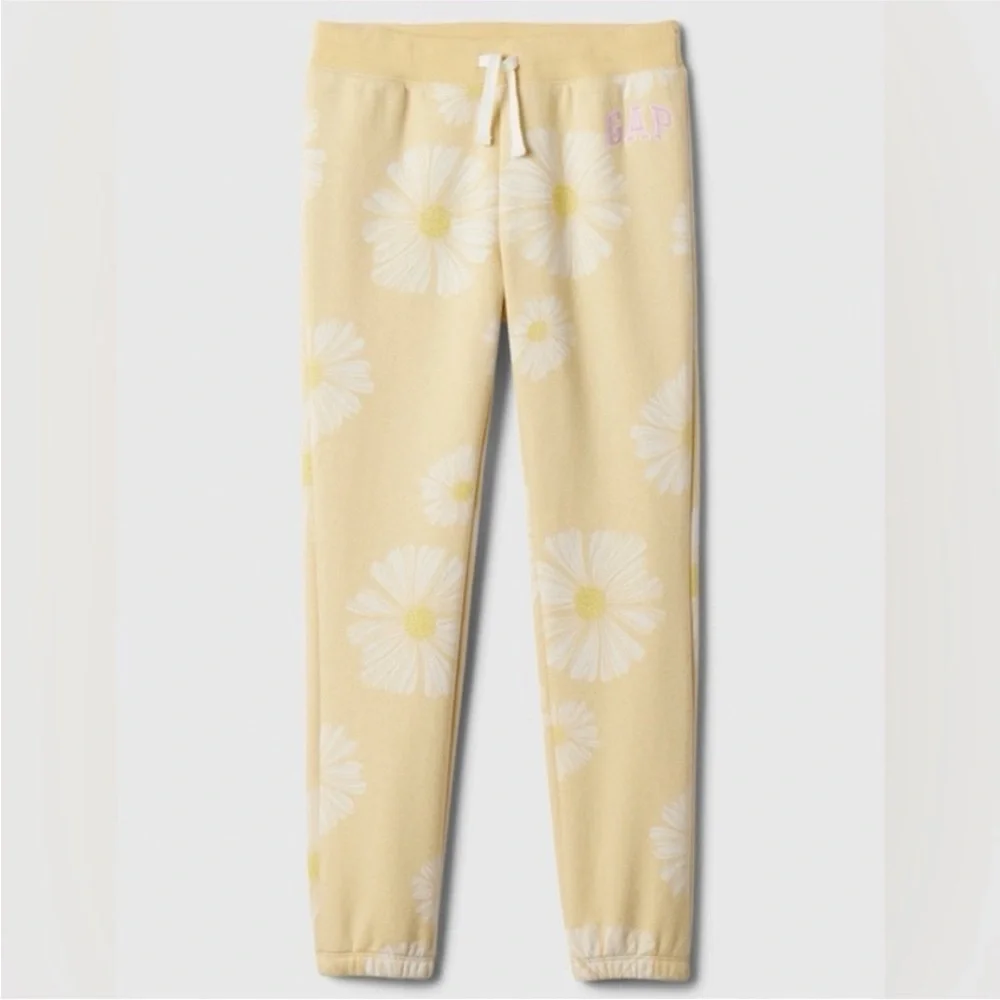 GAP Kids Light Yellow Floral Sweatpants